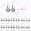 Sterling Silver Earrings, Alcoholics Anonymous AA Symbol Heart, Available in 12 Different 5mm Cubic Zirconia Triangle Birthstones