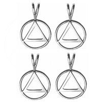 Sterling Silver Pendants Set of 4 Alcoholics Anonymous AA Symbol #01