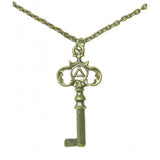 Set of Brass Alcoholics Anonymous AA Key Pendant #1023 with Brass Chain, $13.50-$15.00, Chain Available in 3 Different Lengths