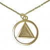 Set of Brass Alcoholics Anonymous AA Symbol #13 Pendant with Brass Chain, $14.50-$16.00, Chain Available in 3 Different Lengths