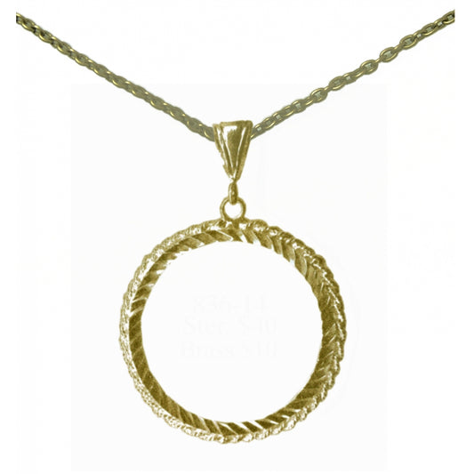 Set of Brass Alcoholics Anonymous AA Symbol #836 Pendant with Brass Chain, $14.50-$16.00, Chain Available in 3 Different Lengths