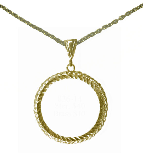 Set of Brass Alcoholics Anonymous AA Symbol #836 Pendant with Brass Chain, $14.50-$16.00, Chain Available in 3 Different Lengths