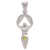 Sterling Silver AA Women in Recovery Birthstone Pendant – 1.7g, Hand-Finished, All 12 CZ Colors