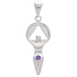 Alcoholics Anonymous Women in Recovery Symbol Birthstone Pendant, Ster. Silver #1086