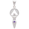 Sterling Silver AA Women in Recovery Birthstone Pendant – 1.7g, Hand-Finished, All 12 CZ Colors
