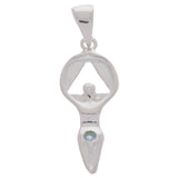 Alcoholics Anonymous Women in Recovery Symbol Birthstone Pendant, Ster. Silver #1086