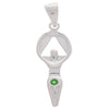 Sterling Silver AA Women in Recovery Birthstone Pendant – 1.7g, Hand-Finished, All 12 CZ Colors