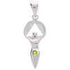 Sterling Silver AA Women in Recovery Birthstone Pendant – 1.7g, Hand-Finished, All 12 CZ Colors