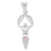 Sterling Silver AA Women in Recovery Birthstone Pendant – 1.7g, Hand-Finished, All 12 CZ Colors