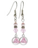 Alcoholics Anonymous Sterling Silver 5mm CZ Triangle Alcoholics Anonymous Beaded Earrings # 12SGBE2