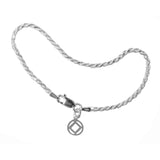 7" or 8" Small Rope Style Bracelet, Sterling, Your Choice of 5 Different Anonymous Charms