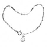Light Figaro Style 7" Bracelet, Your Choice of  5 Different Anonymous Charms