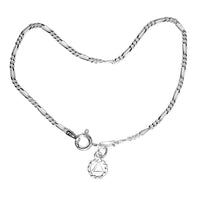 Light Figaro Style 7" Bracelet, Your Choice of  5 Different Anonymous Charms
