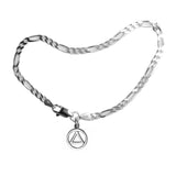 Medium Figaro Style 7"  Bracelet , Your Choice of  5 Different Anonymous Charms