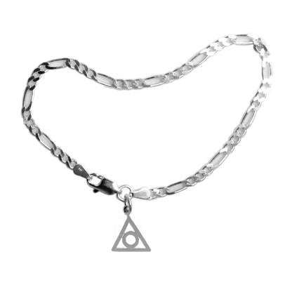 Medium Figaro Style 7"  Bracelet , Your Choice of  5 Different Anonymous Charms