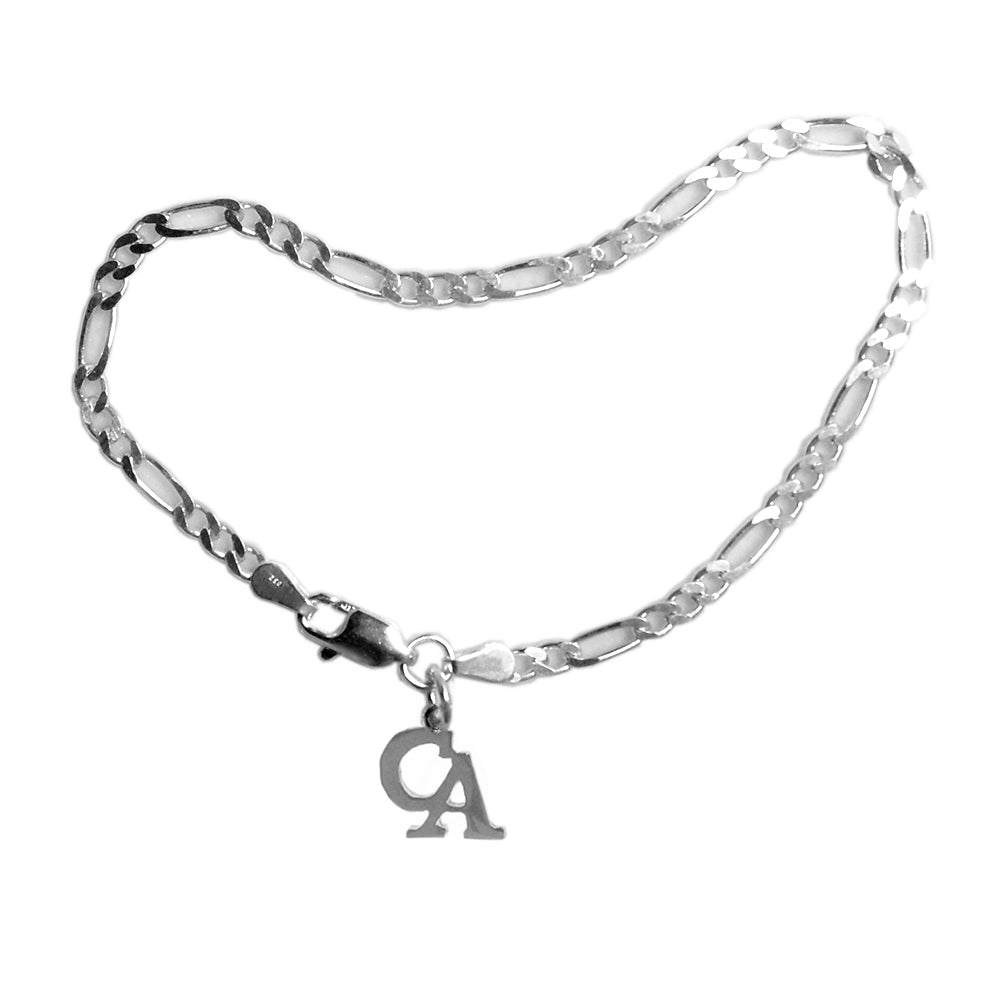 Medium Figaro Style 7"  Bracelet , Your Choice of  5 Different Anonymous Charms