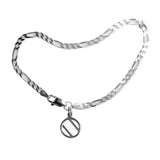 Medium Figaro Style 7"  Bracelet , Your Choice of  5 Different Anonymous Charms