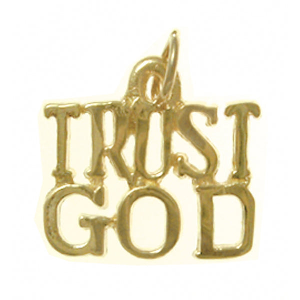 14K Gold, Sayings Pendant, "TRUST GOD"