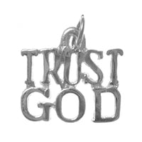 Sterling Silver, Sayings Pendant, "TRUST GOD"