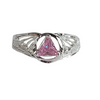 Sterling Silver Ring Alcoholics Anonymous AA Symbol with a 5X5mm CZ Triangle, Filigree Style