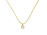 Set of Small Narcotics Anonymous NA Symbol #760 Pendant wtih #213 Light Box Chain, 14k Gold, Chain Available in 3 Different Lengths