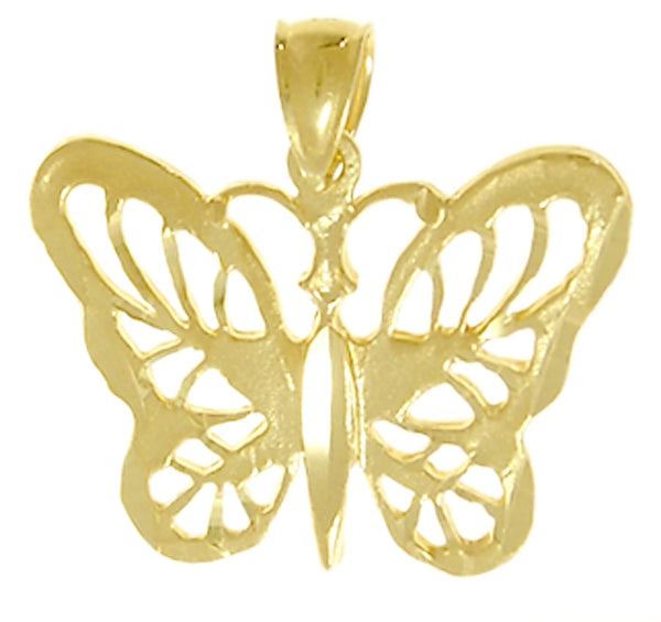 14k Gold Pendant, Beautiful Butterfly