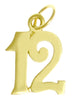 14k Gold Pendant, Numerals for Celebrating All Occasions; Anniversary, Birthdays