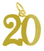14k Gold Pendant, Numerals for Celebrating All Occasions; Anniversary, Birthdays