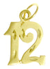 14k Gold Pendant, Numerals for Celebrating All Occasions; Anniversary, Birthdays