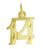 14k Gold Pendant, Numerals for Celebrating All Occasions; Anniversary, Birthdays