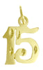 14k Gold Pendant, Numerals for Celebrating All Occasions; Anniversary, Birthdays