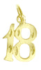 14k Gold Pendant, Numerals for Celebrating All Occasions; Anniversary, Birthdays