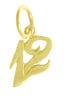 14k Gold Pendant, Numerals for Celebrating All Occasions; Anniversary, Birthdays