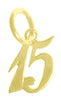 14k Gold Pendant, Numerals for Celebrating All Occasions; Anniversary, Birthdays