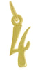 14k Gold Pendant, Numerals for Celebrating All Occasions; Anniversary, Birthdays