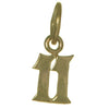 14k Gold Pendant Very Tiny Numerals for Celebrating All Occasions; Anniversary, Birthdays