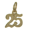 14k Gold Pendant Very Tiny Numerals for Celebrating All Occasions; Anniversary, Birthdays