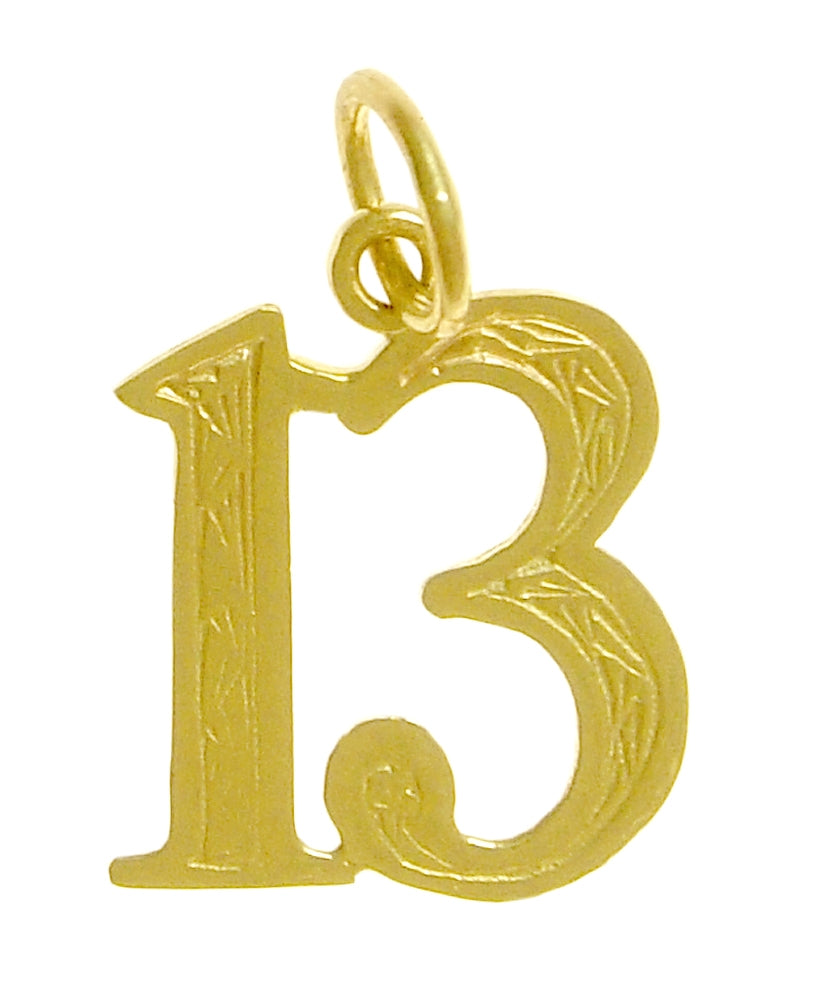 14k Gold Pendant Numerals for Celebrating All Occasions; Anniversary, Birthdays
