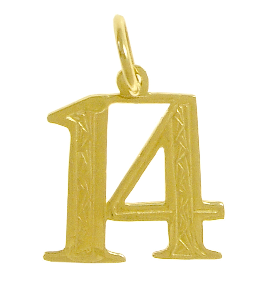 14k Gold Pendant Numerals for Celebrating All Occasions; Anniversary, Birthdays