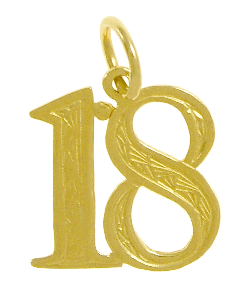 14k Gold Pendant Numerals for Celebrating All Occasions; Anniversary, Birthdays