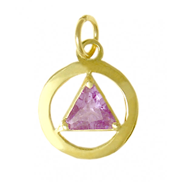14k Gold Pendant, Medium Size, Available in 12 Different Birthstones