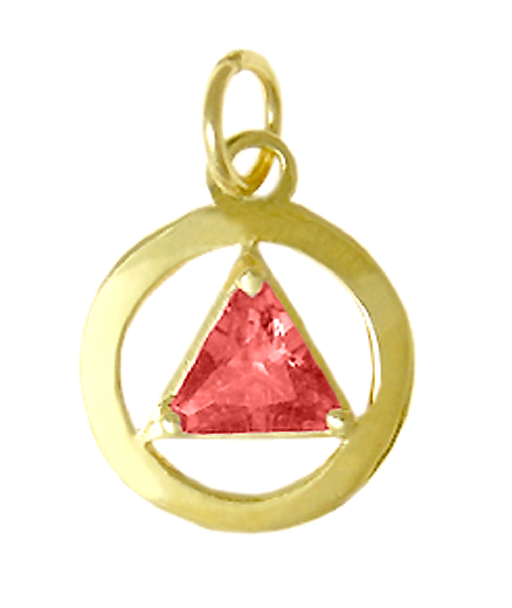 14k Gold Pendant, Medium Size, Available in 12 Different Birthstones