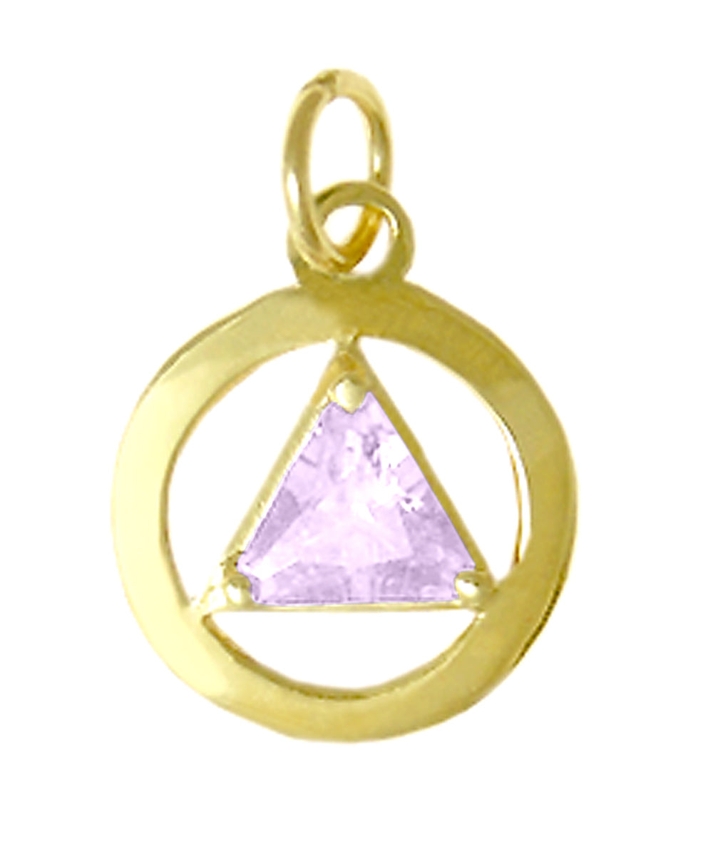 14k Gold Pendant, Medium Size, Available in 12 Different Birthstones