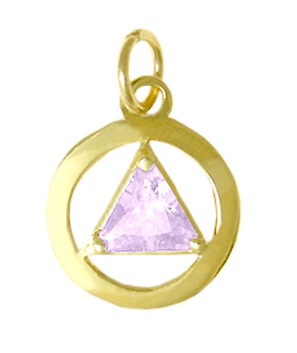 14k Gold Pendant, Medium Size, Available in 12 Different Birthstones