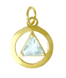 14k Gold Pendant, Medium Size, Available in 12 Different Birthstones