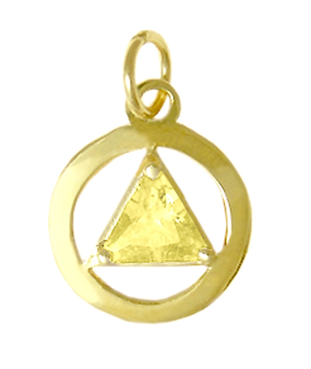 14k Gold Pendant, Medium Size, Available in 12 Different Birthstones