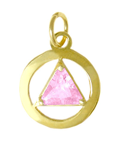 14k Gold Pendant, Medium Size, Available in 12 Different Birthstones