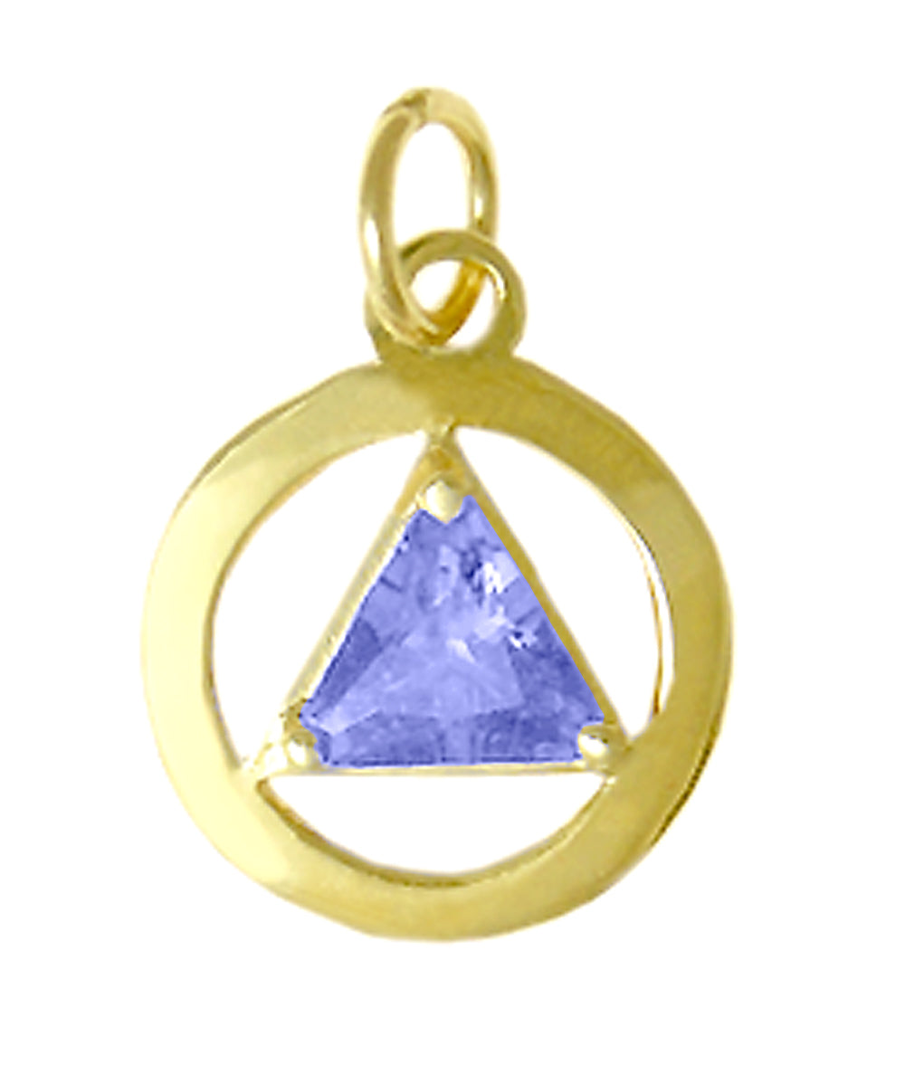 14k Gold Pendant, Medium Size, Available in 12 Different Birthstones