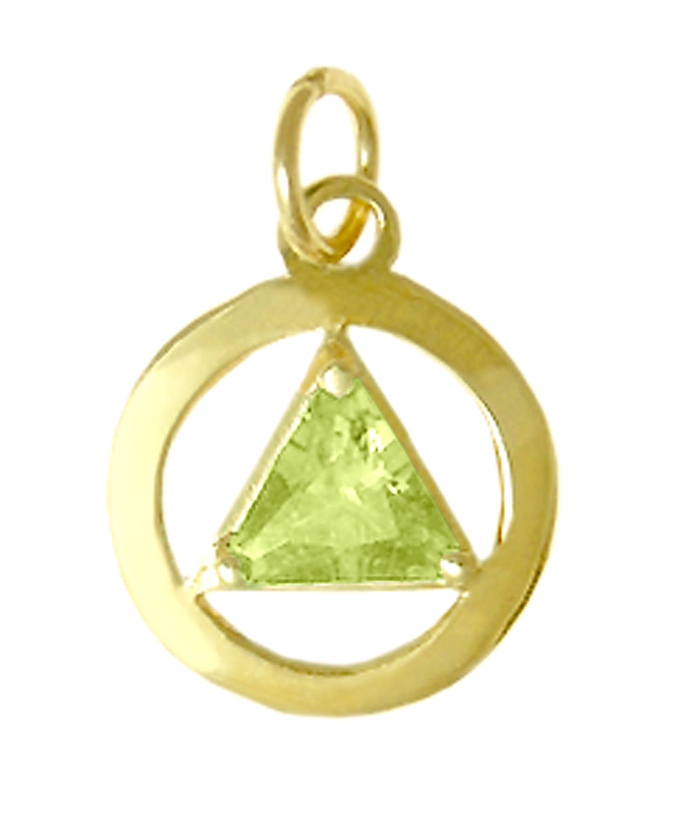 14k Gold Pendant, Medium Size, Available in 12 Different Birthstones