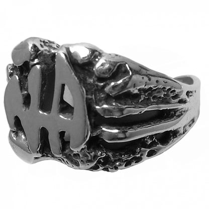 Sterling Silver Ring Mens Nugget Style with "NA " Initials